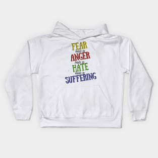 Fear leads to anger colorful design Kids Hoodie